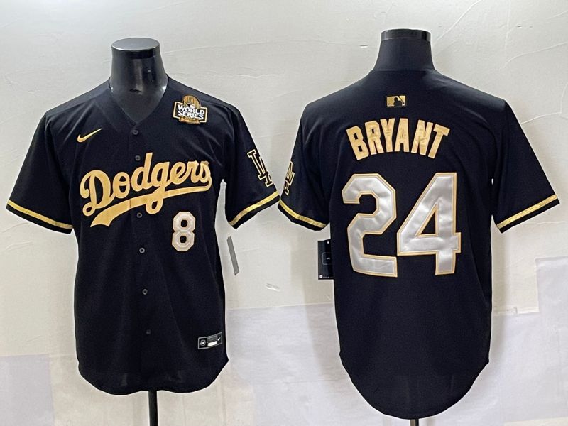 Men 2025 Los Angeles Dodgers #24 Bryant Black gold Nike MLB Jersey style 7076->los angeles dodgers->MLB Jersey